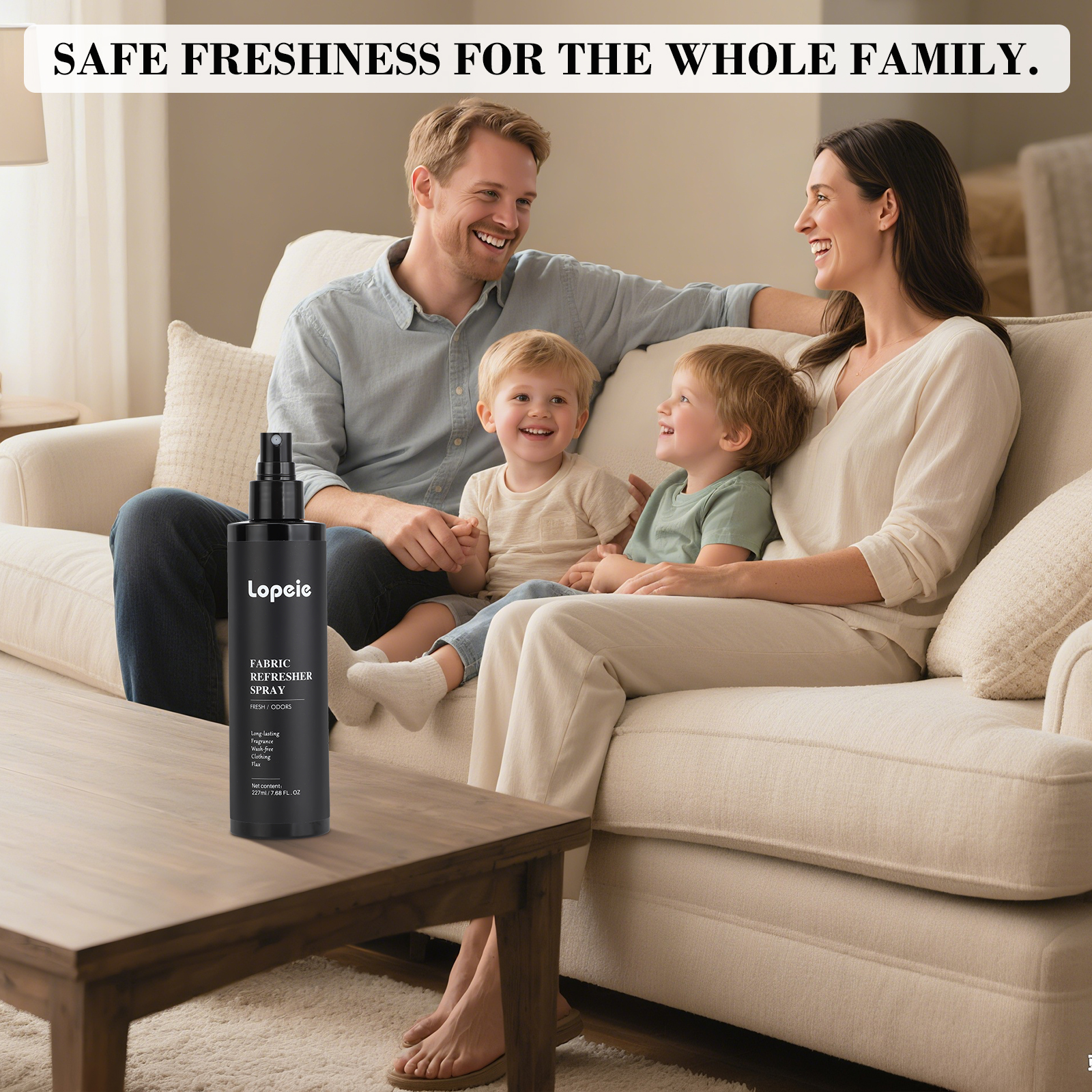 Lopeie Fabric Refresher & Room Spray - Non-Toxic,Pet & Kid Safe, Long-Lasting Fresh Scent(8oz)
