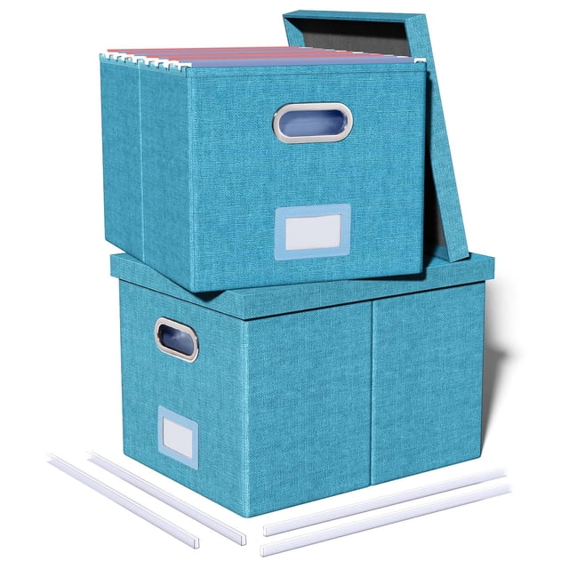Organizador de archivos Oterri, caja portátil con tapa, paquete de 2