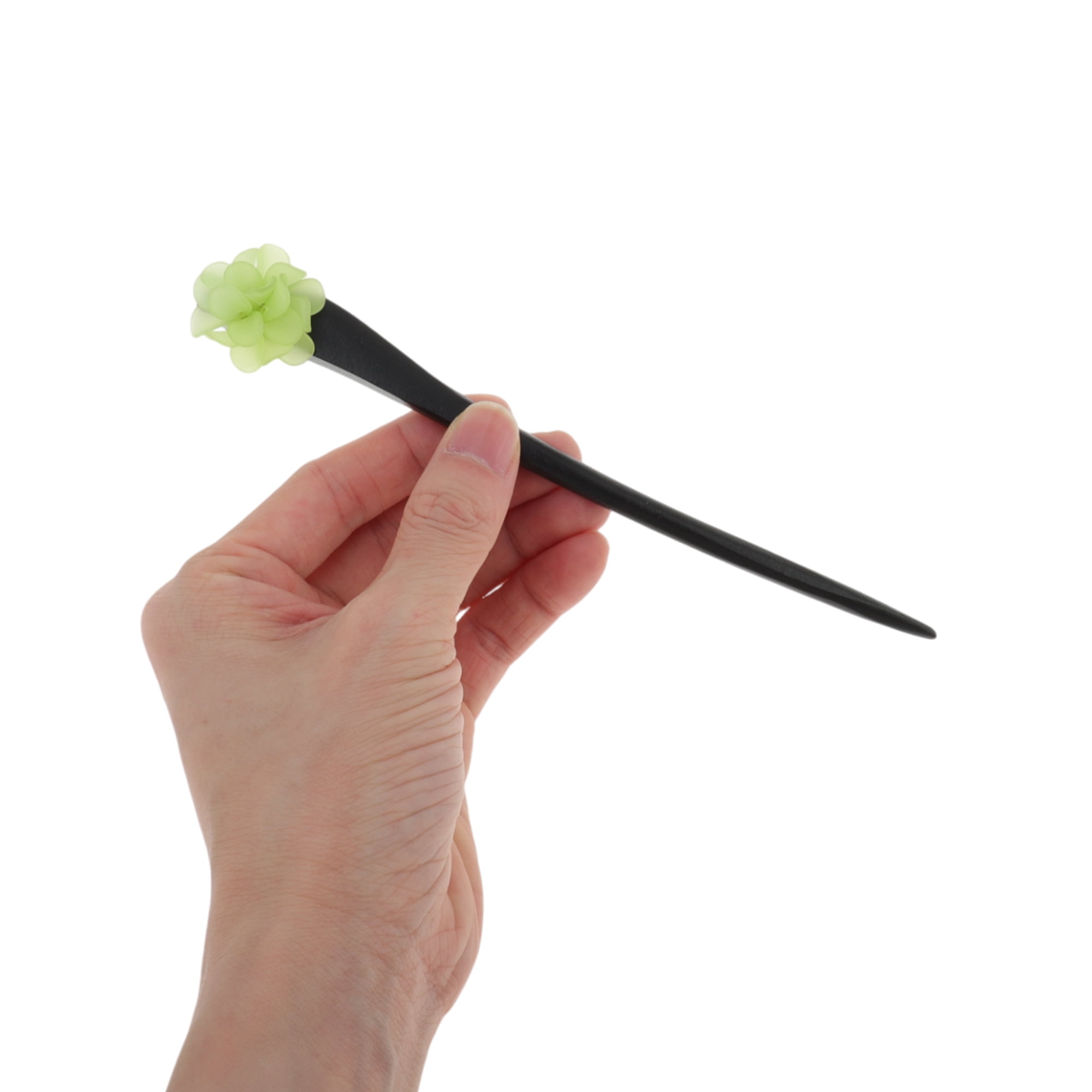 Unique Bargains Simple Comfortable No Slip Flower Hair Chopstick for Women 1 Pc White