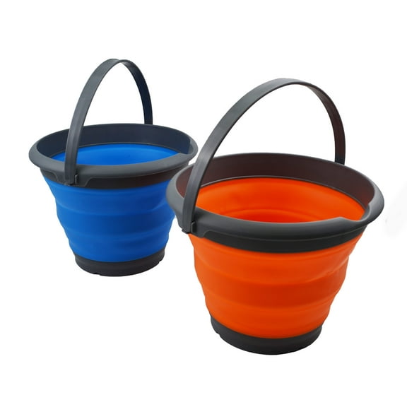 SAMMART 8.5L (2.2 Gallon) Collapsible Plastic Bucket - Foldable Round Tub - Portable Fishing Water Pail - Space Saving Outdoor Waterpot. Size 31cm Dia