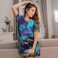 thumbnail image 3 of Haiem Cute Fuzzy Fantasy Creatures Print Women’s Short-sleeved Nightdress – Comfortable and Loose-Fit Sleepwear, Soft Cotton Sleep Shirt for Relaxing, Casual Nightdress, 3 of 6