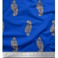 thumbnail image 1 of Soimoi Blue Cotton Duck Fabric Yellow Paisley Printed Fabric 1 Yard 56 Inch Wide, 1 of 1