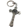 thumbnail image 1 of Nazareth Store Saint Benedict Cross Keychain Catholic Crucifix Medal Keyring Jerusalem Charm 3"", 1 of 1