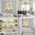 thumbnail image 6 of Gnomes Kitchen Curtains Sets for Windows 36 Inch Length, Vintage Yellow Sunflower Summer Bee Grey Plaid Rod Pocket Window Treatments Tier Curtains and Valances Set for Bedroom/Bathroom, 6 of 8