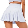 thumbnail image 1 of IROINNID Short Empire Waist Skirt For Women Fake Two-piece Casual SummerYoga Pleated Skirt Solid Color Skirt, 1 of 7