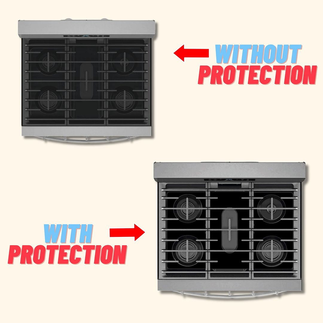 Premium Plus Stove Protectors for MAYTAG Gas Range Model MFGS6030RZ, Custom Cut, Easy to Clean Stove Liner, Made in the USA.