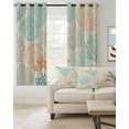 thumbnail image 2 of Coastal Coral Blackout Curtains 39 Inches Length, Orange Nautical Starfish Ocean Shell Beach Window Treatment Thermal Insulated Drapes for Bedroom Living Room 2 Panels 55x39 Inches, 2 of 8