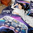 thumbnail image 4 of Castle Fairy Silver Cyberpunk Gamepads Twin Bedding Sets,Video Game Bedding Comforter Set, 4 of 8
