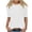 White, variant on TKLPEHG Womens 3/4 Sleeve Tops Crew Neck Half Sleeve Top Fashion Solid Color Casual Comfy Lightweight Loose Fall Tops Pullover (Black,M)