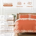thumbnail image 6 of 3 Piece Coastal Coral Duvet Cover Set California King,Microfiber Comforter/Quilt Cover with Corner Ties and 2 Pillowcases,Orange White Ocean Marine Nautical Beach Soft Bedding with Zipper Closure, 6 of 8