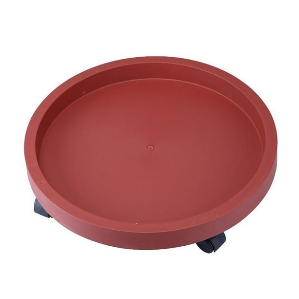 Retirador de platillos para plantas, soporte para macetas con ruedas para exteriores Rojo l