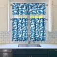 thumbnail image 3 of Kitchen Curtains 36 Inch Short - 3 Panel Set, Shark Whale Dolphin Ocean Theme, Rod Pocket Window Curtain, 100% Polyester for Nautical Farmhouse Kitchen, Easy Wash, 3 of 6