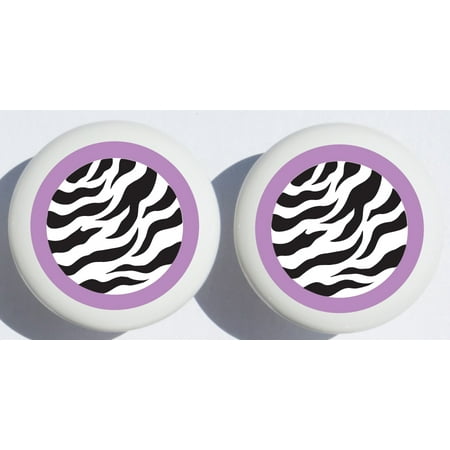Purple And Black Zebra Print Drawer Pulls Polka Dot Ceramic