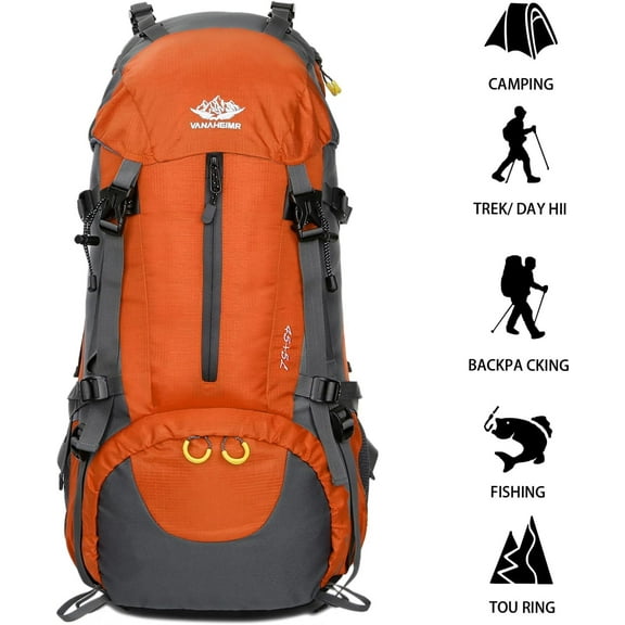 Esup 50L Hiking Backpack for Men - Lightweight Camping Backpack with Rain Cover, 45L 5L Capacity for 2-4 Day Adventures
