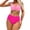 #332-Pink, variant on Warop Women's Bikini Set, High Waist 2 Piece Swimsuit for Beach Vacation and Pool Party