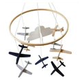 thumbnail image 2 of Crib Mobile Airplane & Clouds Nursery Decoration Grey And White, Navy Blue, Compatible With Crib Mobile, 2 of 3