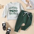 thumbnail image 2 of 3T Boys Clothes Boys 18-24 Month Clothes Toddler Baby Boy Fall Winter Clothes Funny Letter Long Sleeve Sweatshirt and Pants Set 2 Piece Sweatsuit Outfit Grey 12-18 Months, 2 of 9