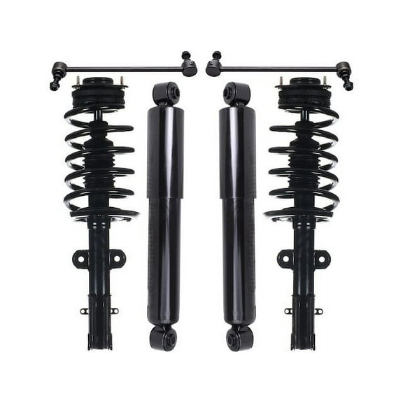 Front and Rear Shock Strut Coil Spring Sway Bar Link Kit - Compatible with 2012 - 2018 Dodge Grand Caravan 2013 2014 2015 2016 2017