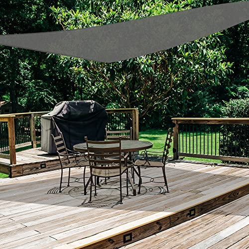 Outdoor Shade Sails, 10' x 10' x 10' Sun Shade Sail UV Block Canopy for Patio Backyard Lawn Garden, Graphite