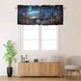 thumbnail image 2 of Mushroom Curtain Valances for Kitchen Windows Misty Forest Cartoon Fairy Tale Enchanted Forest Privacy Decorative Rod Pocket Short Window Valance Curtains 54 by 18 in, 1 Panel, 2 of 6