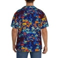 thumbnail image 5 of KLL Colorful Fall Leaves Print Men's Shirt Short Sleeve Button Down Summer Cuba Beach Shirts- 3X-Large, 5 of 7