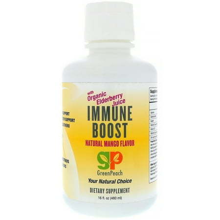 16 Boost - GreenPeach Immune Boost Natural Mango Flavor 16 fl oz 480 ml