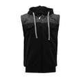thumbnail image 1 of Men’s Casual Two Tone Warm Fleece Soft Sherpa Lined Quilted Zipper Hooded Vest (HR 1001 Black, S), 1 of 4