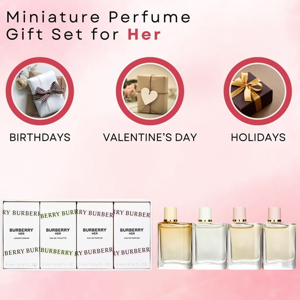 Burberry Her by Burberry, 4 Piece Variety Mini Gift Set for Women