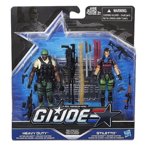 G.I. Joe 50th Anniversary Heavy Conflict Exclusive Action Figure Set Heavy Duty vs Stiletto 3.75 Inches Walmart