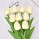 thumbnail image 1 of Tulipán artificial falso Holanda Mini tulipán flores de tacto Real 24 piezas para decoración de boda DIY fiesta en casa (blanco lechoso) WD.WDQZL Hogar, 1 of 3