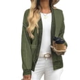 thumbnail image 3 of Long Sleeved Open Front Women Casual Knit Waffle Cardigan Coat, 3 of 6
