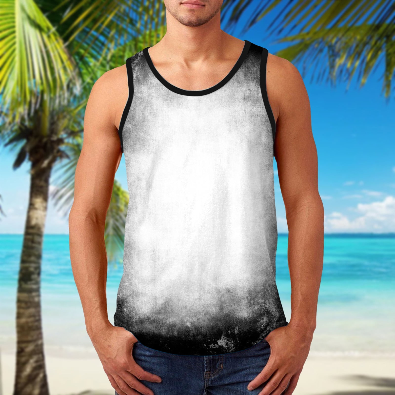 Pxiakgy tank tops men Men Summer Printed Casual Beach Top Shirt ...