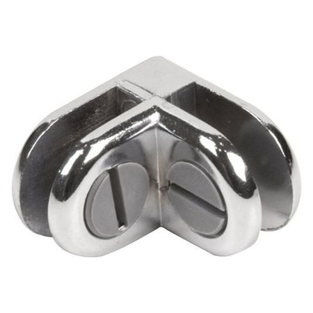 Glass Cube Connectors for 3/16" Thick Glass, 2 Way Glass Cubby Display Joiner, Chrome, 10 Pack