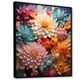 thumbnail image 2 of Designart "Colorful Mums Intertwined" Mums Floater Framed Canvas Art Print, 2 of 5