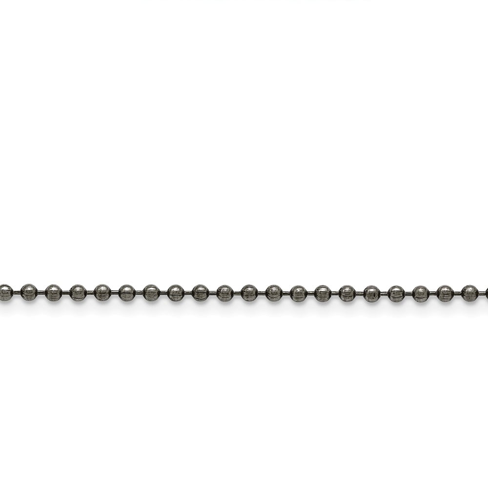 Ball Chain Dog Tag Necklace - 4 and 24 Inches Long - 2.4mm Bead Size -  Matching Connector - Adjustable Metal Bead Chain - Multiple Pack Sizes -  Black or Silver 