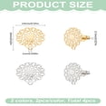 thumbnail image 2 of 1set 4Pcs 2 Colors Stainless Steel Stud Earring Findings with Loop Flower Golden Stainless Steel Color 16x14mm Hole: 1mm pin: 0.7mm 2pcs/color DIY, 2 of 4
