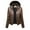 Coffee, variant on Lindreshi Womens Fall Fashion Leather Jacket Clearance Women's Fashion Casual Hooded Zipper Long Sleeve Solid Color Leather Jacket Coat