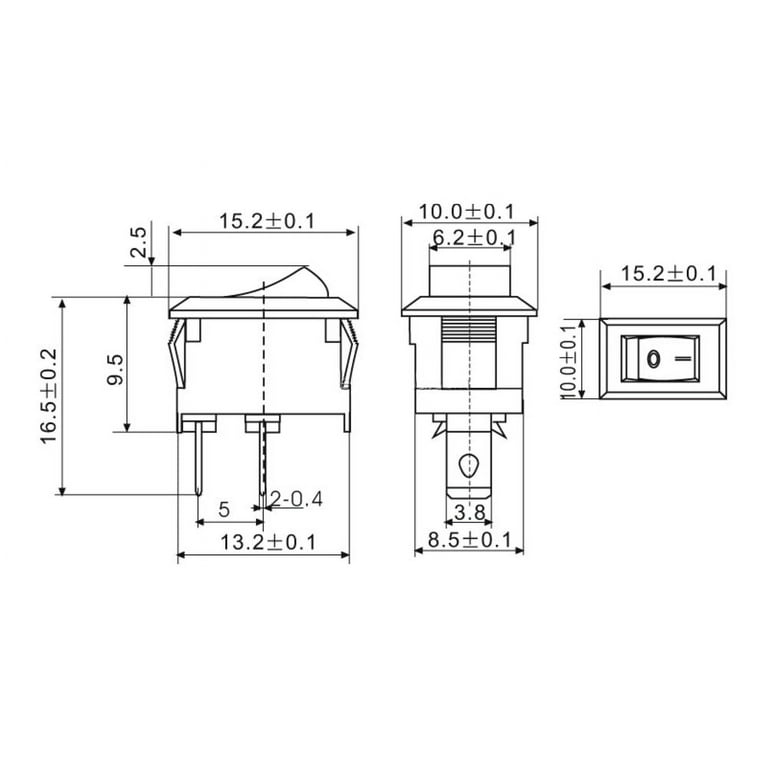 Kcd5 21x24mm 21*24mm 6 Pin 3 Position 6a/12a 250vac On-off