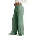 thumbnail image 6 of Sakmal Workout Pants for Women Wide Leg Baggy Pleated Sweatpants High Waisted Solid Full Length Green Pants with Pockets, 6 of 9