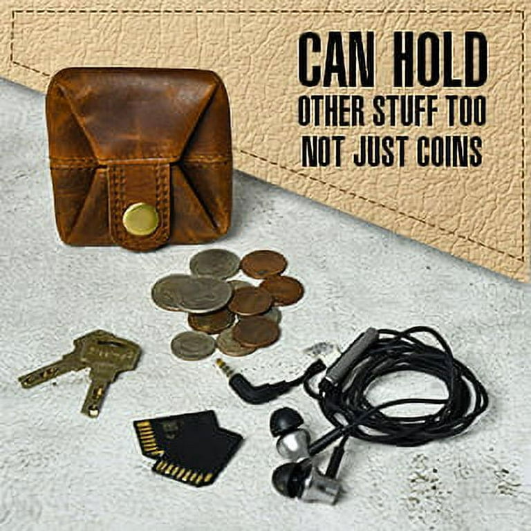 Coin Purse Leather Change Holder Pocket Small Pouch for Men