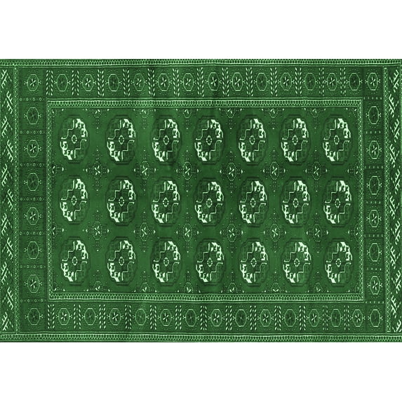 Ahgly Company Indoor Rectangle Persian Emerald Green Traditional Area Rugs, 3' x 5'