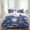 Navy, Red, White, variant on 250 Year American Anniversary Flag Set of 4 Bedding Quilt Covers, Grey Striped Gnomes Fireworks 4-Piece Bed Sheet Set with Extra Soft Bed Sheets Quilt Cover Pillowcase, Full