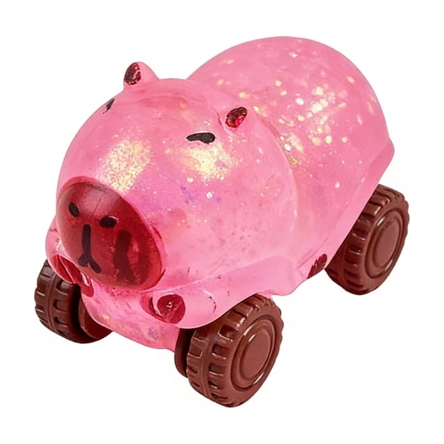 Voitures Jouets à Rétrofriction Jouets Anti-Stress Adultes 2 en 1 Déformables Capybara à 4 Roues à Glissement Voiture Fidget pour Enfants Ados