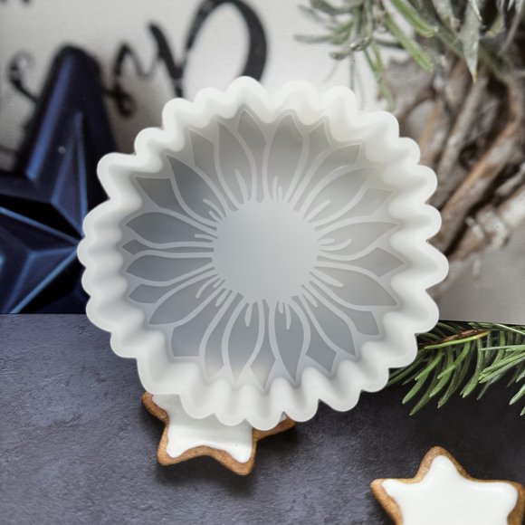 Molde for ambientador de coche con forma de girasol, molde decorativo for velas y yeso for aromaterapia