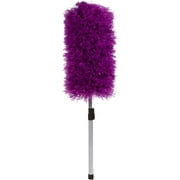 Telescopic Microfiber Duster – Detachable Dusting Tool with Long Handle – Premium Dusters for Cleaning – Scratch-Resistant Aluminum Pole – Easy to Use –and Washable Head (Purple)