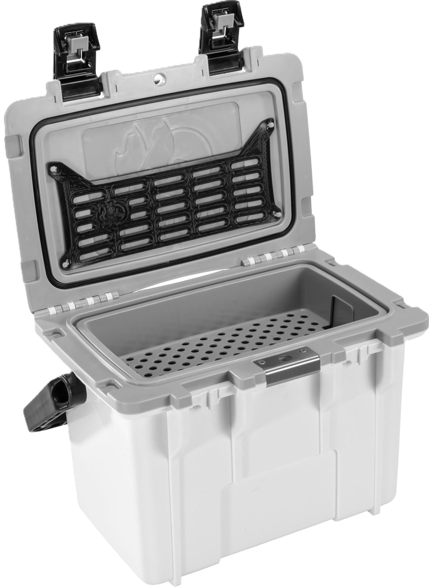 Pelican Elite 14 Qt  Hard-Sided Cooler with Removable Tray, Bottle Opener, White with Gray