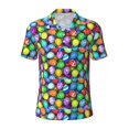 thumbnail image 2 of Daiia Colorful Easter Eggs1 Pattern Men’s Polo Shirts,Solid Deck Shirt,Classic Fit, Breathable Cotton Polo for Casual and Sport Wear-XX-Large, 2 of 7