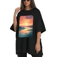 thumbnail image 4 of Plus Size Shirt for Women Black Tops for Women Short Sleeves Shirt for Women Beach1 T Shirt Oversized Shirt for Women S, 4 of 5