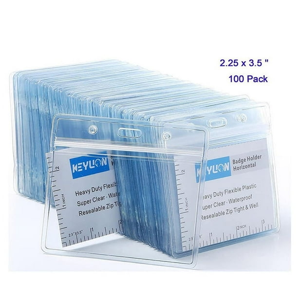 100 portatarjetas horizontales transparentes portatarjetas de plastico transparente para tarjetas de identificacion tarjetas de autobus identificacion de estudiante tarjeta de presentacion Bodega Aurr...
