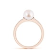 thumbnail image 2 of ANGARA Japanese Akoya Cultured Pearl and Diamond Accents Ring in 14K Rose Gold for Women | June Birthstone, Birthday, Anniversary, Jewelry Gift for Women | Pearl Ring, 2 of 8